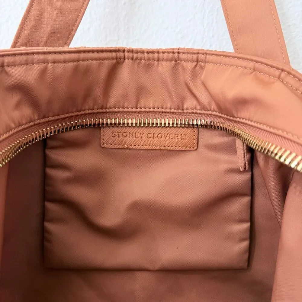 Stoney Clover Lane Desert Dreams Quilted Puffy Tote Bag Large Tan Orange